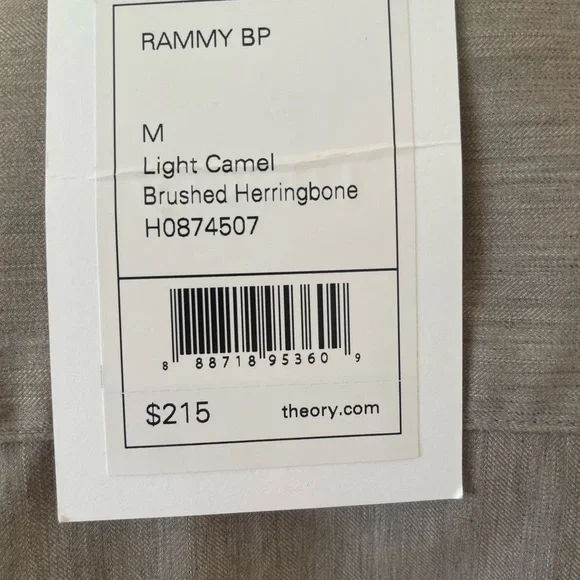 New Theory Mens Rammy Shirt Medium Light Camel H0874507 Button Down 100% Cotton - Picture 4 of 7